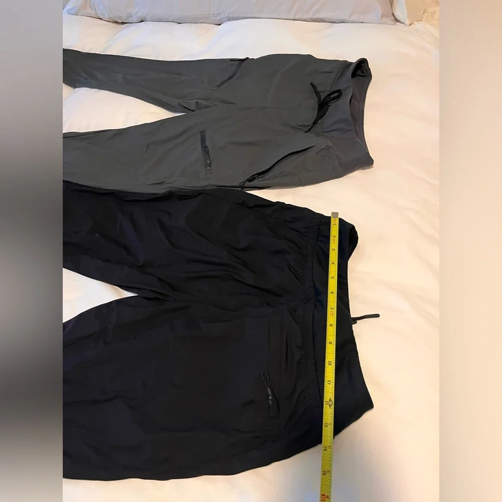BRAND NEW 2 pairs Black and Gray Athletic Hiking Pants Joggers 5 pockets 28” - Picture 8 of 12